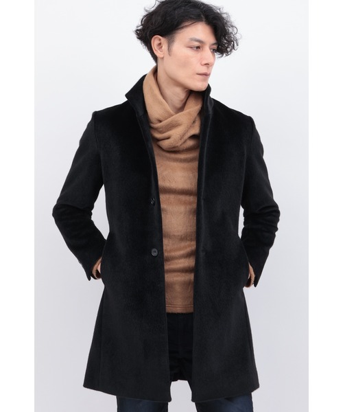 TORNADO MART(トルネードマート)の「クリスタルシャギースタンドカラーコート(ステンカラーコート・メンズ・ダークグリーン/ブラック・MEDIUM/LARGE/LL/XXL)」の5枚目の写真