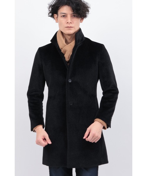 TORNADO MART(トルネードマート)の「クリスタルシャギースタンドカラーコート(ステンカラーコート・メンズ・ダークグリーン/ブラック・MEDIUM/LARGE/LL/XXL)」の7枚目の写真