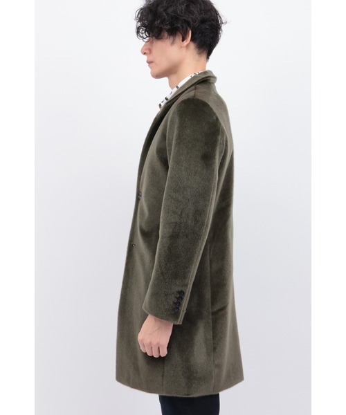 TORNADO MART(トルネードマート)の「クリスタルシャギースタンドカラーコート(ステンカラーコート・メンズ・ダークグリーン/ブラック・MEDIUM/LARGE/LL/XXL)」の9枚目の写真