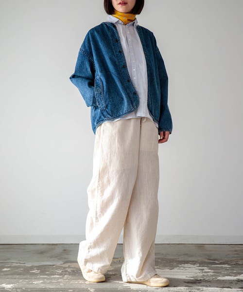 D.M.G.（ドミンゴ）の「[D.M.G / ディーエムジー] 10ozジェルドデニム シープショートジャケット（デニムジャケット・レディース・インディゴブルー・2/3）」の11枚目の写真