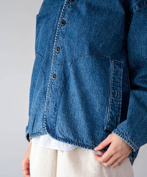 D.M.G.（ドミンゴ）の「[D.M.G / ディーエムジー] 10ozジェルドデニム シープショートジャケット（デニムジャケット・レディース・インディゴブルー・2/3）」の17枚目の写真