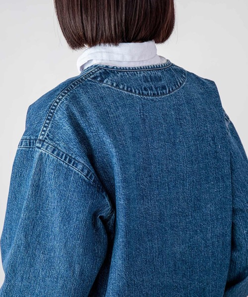 D.M.G.（ドミンゴ）の「[D.M.G / ディーエムジー] 10ozジェルドデニム シープショートジャケット（デニムジャケット・レディース・インディゴブルー・2/3）」の18枚目の写真