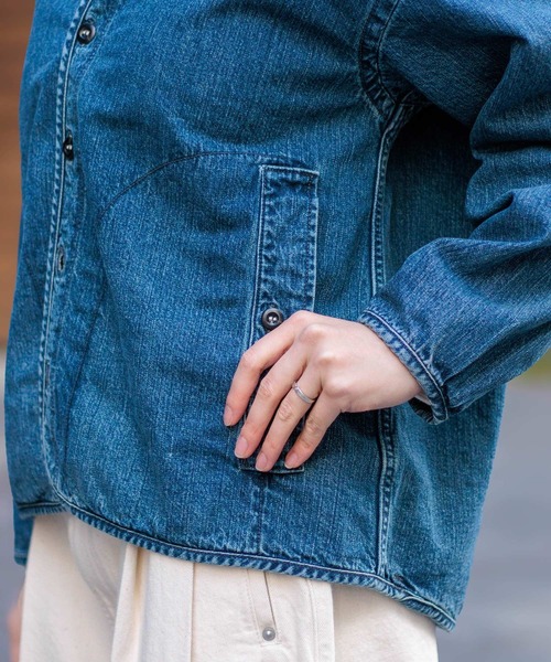 D.M.G.（ドミンゴ）の「[D.M.G / ディーエムジー] 10ozジェルドデニム シープショートジャケット（デニムジャケット・レディース・インディゴブルー・2/3）」の19枚目の写真