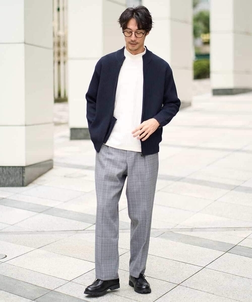 a.v.v(アーヴェヴェ)の「【洗濯機で洗える】ポリエステルリブニットジップアップカーディガン(カーディガン/ボレロ・メンズ・ネイビー/ブラック/グレー・46/48/50)」の6枚目の写真