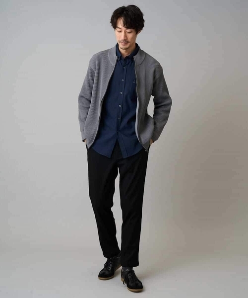 a.v.v(アーヴェヴェ)の「【洗濯機で洗える】ポリエステルリブニットジップアップカーディガン(カーディガン/ボレロ・メンズ・ネイビー/ブラック/グレー・46/48/50)」の16枚目の写真