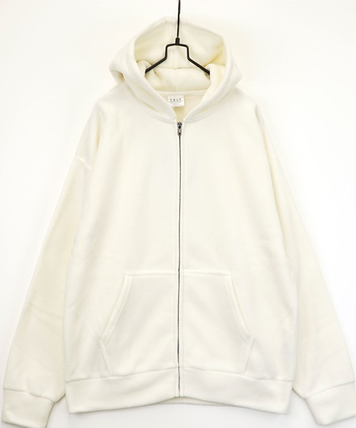 L'atelier(ラトリエ)の「ボリューム袖 ワイド フリース 無地 ジップパーカー(パーカー・メンズ・ネイビー系/オフホワイト/ブラック/チョコ・L/M/LL)」の5枚目の写真