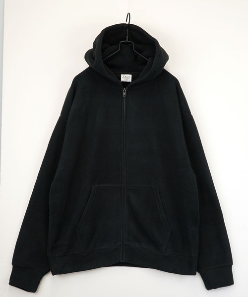 L'atelier(ラトリエ)の「ボリューム袖 ワイド フリース 無地 ジップパーカー(パーカー・メンズ・ネイビー系/オフホワイト/ブラック/チョコ・L/M/LL)」の10枚目の写真