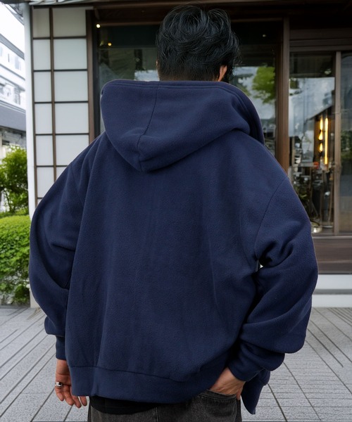 L'atelier(ラトリエ)の「ボリューム袖 ワイド フリース 無地 ジップパーカー(パーカー・メンズ・ネイビー系/オフホワイト/ブラック/チョコ・L/M/LL)」の20枚目の写真