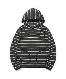STRIPE SLEEVELESS HOODIE_CHARCOAL(NG2FFFM401A)