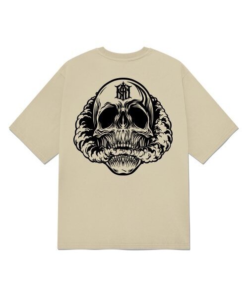 KAN6312(カン6312)の「KGTC0208 スカルスモーク 20番手 半袖Tシャツ ベージュ(Tシャツ/カットソー・メンズ・その他・LARGE/MEDIUM/SMALL/X-LARGE)」の1枚目の写真