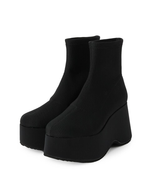 ESPERANZA（エスペランサ）の「スタイルぐんっとアップ！厚底ニットショートブーツ（ブーツ・レディース・ブラック系/ブラウン系1/ベージュ系・LL/S/M/L）」の16枚目の写真