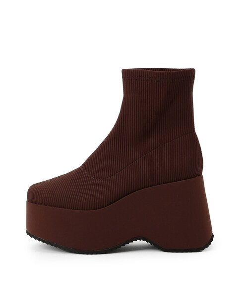 ESPERANZA（エスペランサ）の「スタイルぐんっとアップ！厚底ニットショートブーツ（ブーツ・レディース・ブラック系/ブラウン系1/ベージュ系・LL/S/M/L）」の17枚目の写真