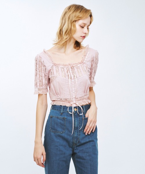 ME COUTURE（ミークチュール）の「レースMIXヴィクトリアンブラウス（シャツ/ブラウス・レディース・ラベンダー/ピンク/オフホワイト・FREE）」の15枚目の写真