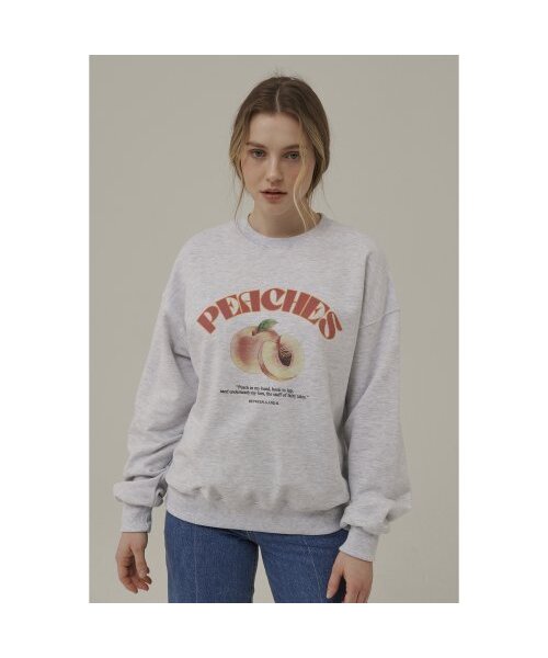 Between A and B（ビトウィーンエイアンドビー）の「ピーチスドローイングスウェットシャツ[ホワイトメランジ]（スウェット・レディース・その他・FREE）」の2枚目の写真