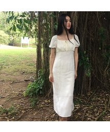 HOWUS（ホワス）の「SATIN MAXI SMOKE ONEPIECE (IVORY)（ワンピース）」
