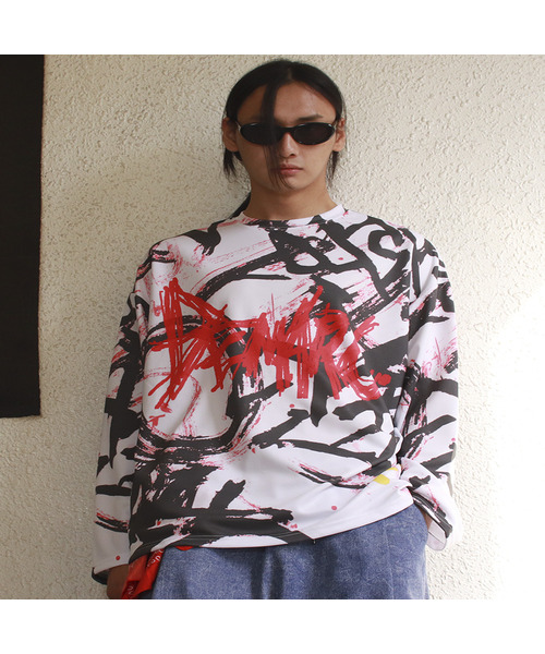 DEMARC(ドゥマーク)の「M STREET GRAFFITI LOGO TEXT OVERSIZED T-SHIRT - Black(Tシャツ/カットソー・メンズ・その他・MEDIUM/LARGE)」の1枚目の写真