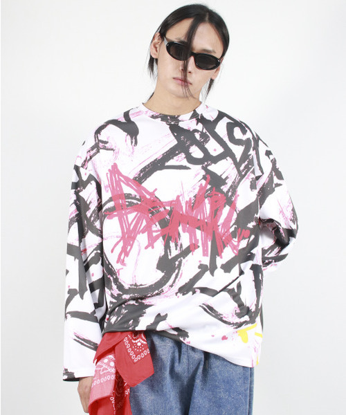 DEMARC(ドゥマーク)の「M STREET GRAFFITI LOGO TEXT OVERSIZED T-SHIRT - Black(Tシャツ/カットソー・メンズ・その他・MEDIUM/LARGE)」の7枚目の写真