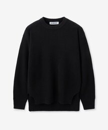 BLOND9（ブロンドナイン）の「アンバランスウールクルーネックプルオーバー_ブラック（ニット/セーター）」