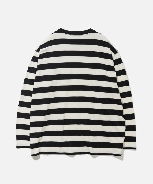 VASTIC(バスティック)の「オーバーサイズストライプロングスリーブ_ブラック / ホワイト(Tシャツ/カットソー・メンズ・その他・MEDIUM/LARGE)」の3枚目の写真