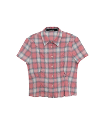 REHEAT（リヒート）の「Pinch Check Shirt_Peach（シャツ/ブラウス）」