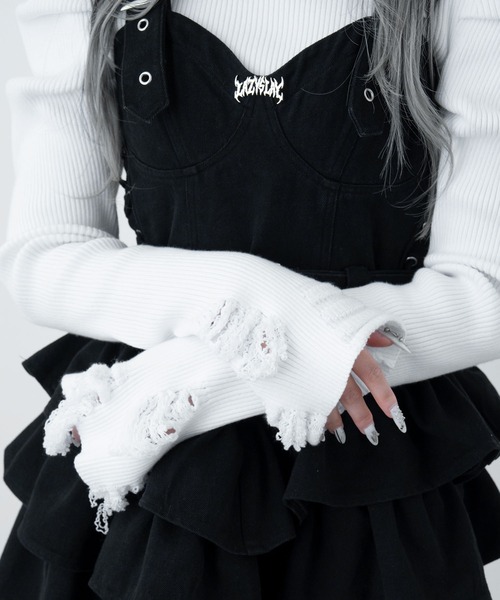 セール】パフスリーブダメージニット（ニット/セーター）｜LAZYSLAY