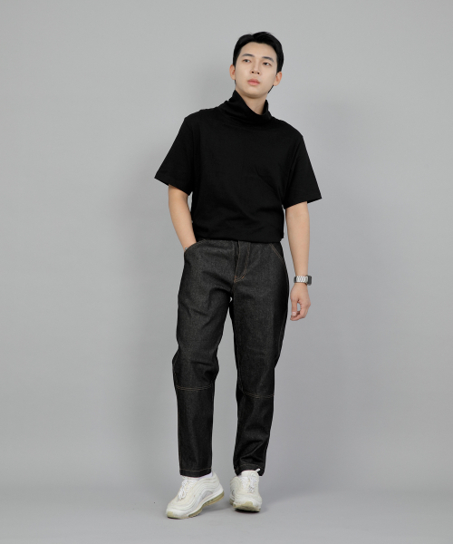 SAINTCREW(セントクルー)の「テーパードカットクロップハーフバンドパンツ TCH-326 ブラックデニム BRS(デニムパンツ・メンズ・その他・MEDIUM/LARGE/X-LARGE/XX-LARGE)」の5枚目の写真