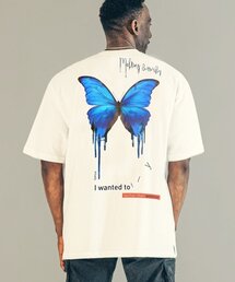 メルティングバタフライ オーバーサイズ Tシャツ ホワイト