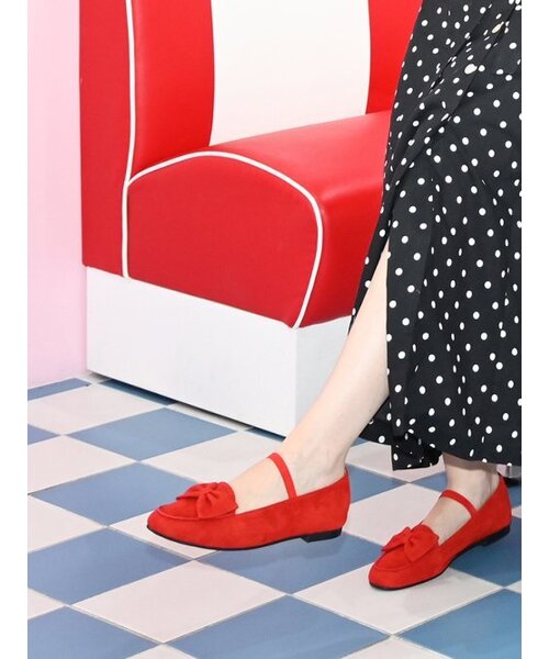 LEVASE（ルバズ）の「e.g) kitty driving loafer-red 1cm（バレエシューズ・レディース・その他・38/39/35/36/37/36.5/37.5/35.5/38.5）」の3枚目の写真