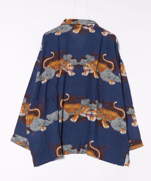 チャイハネ（チャイハネ）の「【チャイハネ】ボーダカ開襟長袖MEN'Sシャツ（シャツ/ブラウス・メンズ・ネイビー/ホワイト/カーキ・FREE）」の7枚目の写真