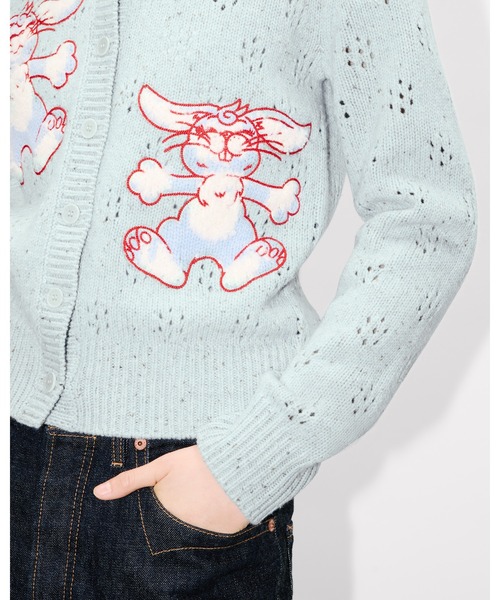 KENZO(ケンゾー)の「'KENZO Winter Holidays' エンブロイダリー カーディガン イン ウール(カーディガン/ボレロ・レディース・ブルー系その他・X-SMALL/SMALL)」の2枚目の写真