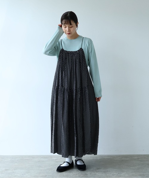 yuni(ユニ )の「Rayon/Cupra/cotton print drawstrings ワンピース(ワンピース・レディース・ブラック系その他3/ブラック系その他/ブラック系その他2・FREE)」の2枚目の写真