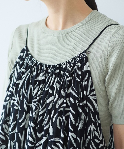 yuni(ユニ )の「Rayon/Cupra/cotton print drawstrings ワンピース(ワンピース・レディース・ブラック系その他3/ブラック系その他/ブラック系その他2・FREE)」の12枚目の写真