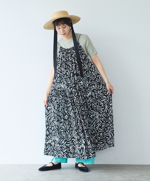 yuni(ユニ )の「Rayon/Cupra/cotton print drawstrings ワンピース(ワンピース・レディース・ブラック系その他3/ブラック系その他/ブラック系その他2・FREE)」の6枚目の写真