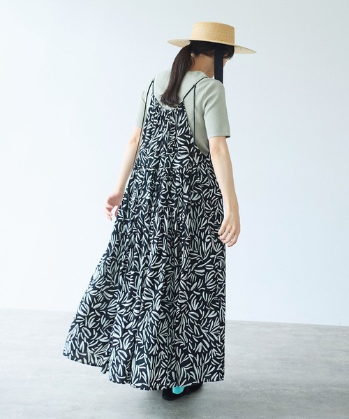 yuni(ユニ )の「Rayon/Cupra/cotton print drawstrings ワンピース(ワンピース・レディース・ブラック系その他3/ブラック系その他/ブラック系その他2・FREE)」の7枚目の写真