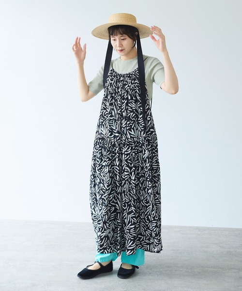 yuni(ユニ )の「Rayon/Cupra/cotton print drawstrings ワンピース(ワンピース・レディース・ブラック系その他3/ブラック系その他/ブラック系その他2・FREE)」の4枚目の写真