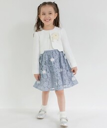 branshes（ブランシェス）の「【フォーマル】ジャケット＋花柄ジャガードワンピース＋コサージュ　３点セット（スーツセット）」