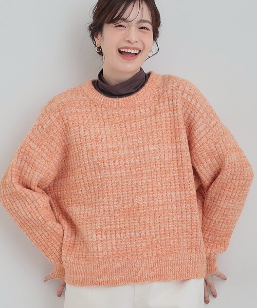 SHOO・LA・RUE（シューラルー）の「【洗濯機可】ふわふわミックスカラーニット（ニット/セーター・レディース・オレンジ/ライトグレー/ライトブルー・00）」の3枚目の写真