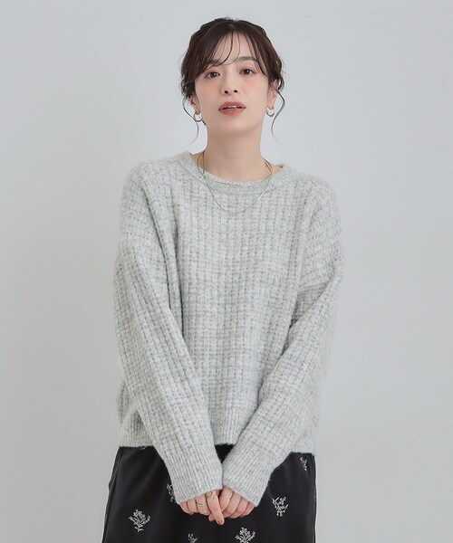 SHOO・LA・RUE（シューラルー）の「【洗濯機可】ふわふわミックスカラーニット（ニット/セーター・レディース・オレンジ/ライトグレー/ライトブルー・00）」の18枚目の写真