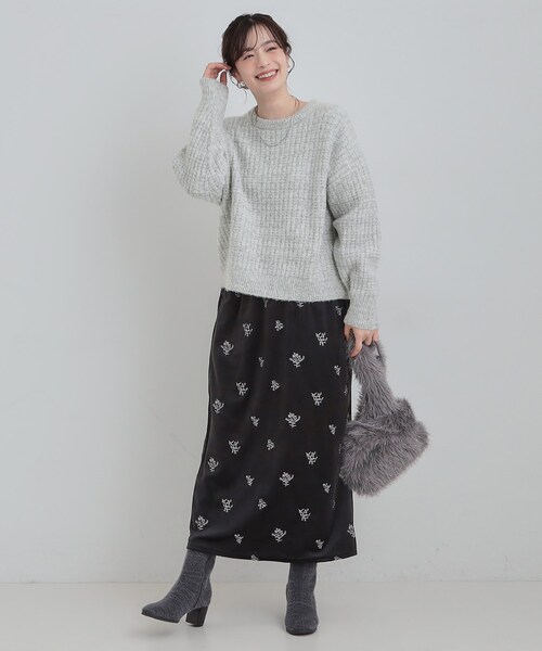 SHOO・LA・RUE（シューラルー）の「【洗濯機可】ふわふわミックスカラーニット（ニット/セーター・レディース・オレンジ/ライトグレー/ライトブルー・00）」の20枚目の写真