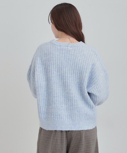 SHOO・LA・RUE（シューラルー）の「【洗濯機可】ふわふわミックスカラーニット（ニット/セーター・レディース・オレンジ/ライトグレー/ライトブルー・00）」の14枚目の写真