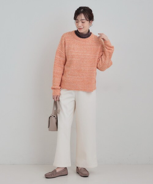 SHOO・LA・RUE（シューラルー）の「【洗濯機可】ふわふわミックスカラーニット（ニット/セーター・レディース・オレンジ/ライトグレー/ライトブルー・00）」の6枚目の写真