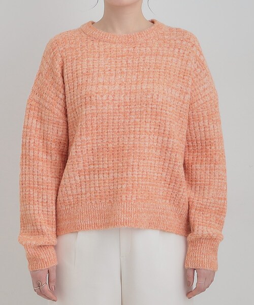 SHOO・LA・RUE（シューラルー）の「【洗濯機可】ふわふわミックスカラーニット（ニット/セーター・レディース・オレンジ/ライトグレー/ライトブルー・00）」の8枚目の写真