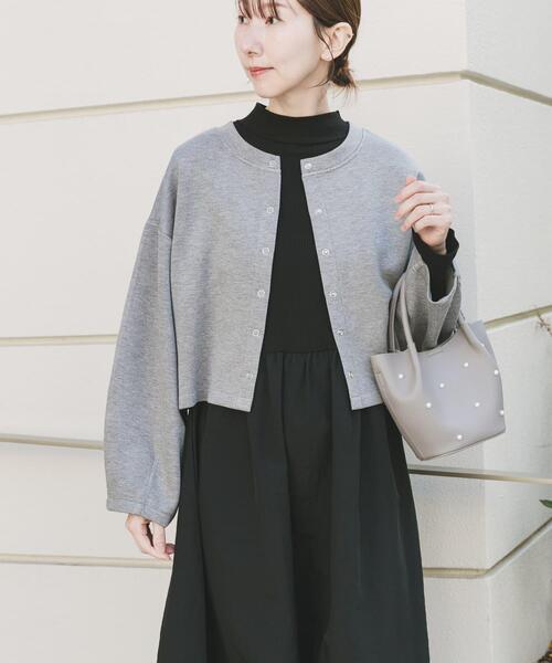 ITEMS URBANRESEARCH（アイテムズ アーバンリサーチ）の「『イージーケア』マルチWAYダンボールカーディガンワンピース（ワンピース・レディース・ブラウン/グレー・FREE）」の5枚目の写真