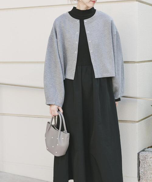 ITEMS URBANRESEARCH（アイテムズ アーバンリサーチ）の「『イージーケア』マルチWAYダンボールカーディガンワンピース（ワンピース・レディース・ブラウン/グレー・FREE）」の6枚目の写真