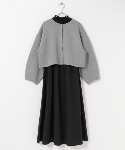 ITEMS URBANRESEARCH（アイテムズ アーバンリサーチ）の「『イージーケア』マルチWAYダンボールカーディガンワンピース（ワンピース・レディース・ブラウン/グレー・FREE）」の8枚目の写真