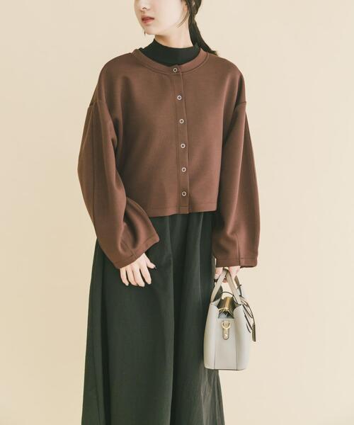 ITEMS URBANRESEARCH（アイテムズ アーバンリサーチ）の「『イージーケア』マルチWAYダンボールカーディガンワンピース（ワンピース・レディース・ブラウン/グレー・FREE）」の15枚目の写真