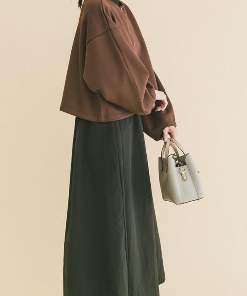 ITEMS URBANRESEARCH（アイテムズ アーバンリサーチ）の「『イージーケア』マルチWAYダンボールカーディガンワンピース（ワンピース・レディース・ブラウン/グレー・FREE）」の16枚目の写真