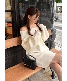 Off shoulder knit onepiece