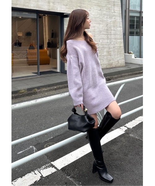 LUDICRUM（ルーディクルム）の「Off shoulder knit onepiece（ワンピース・レディース・ネイビー/アイボリー/ライラック・FREE）」の12枚目の写真