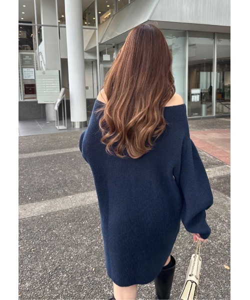 LUDICRUM（ルーディクルム）の「Off shoulder knit onepiece（ワンピース・レディース・ネイビー/アイボリー/ライラック・FREE）」の10枚目の写真